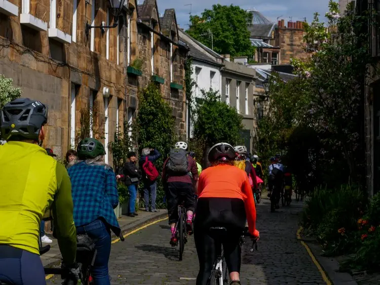 Riding through Edinburgh